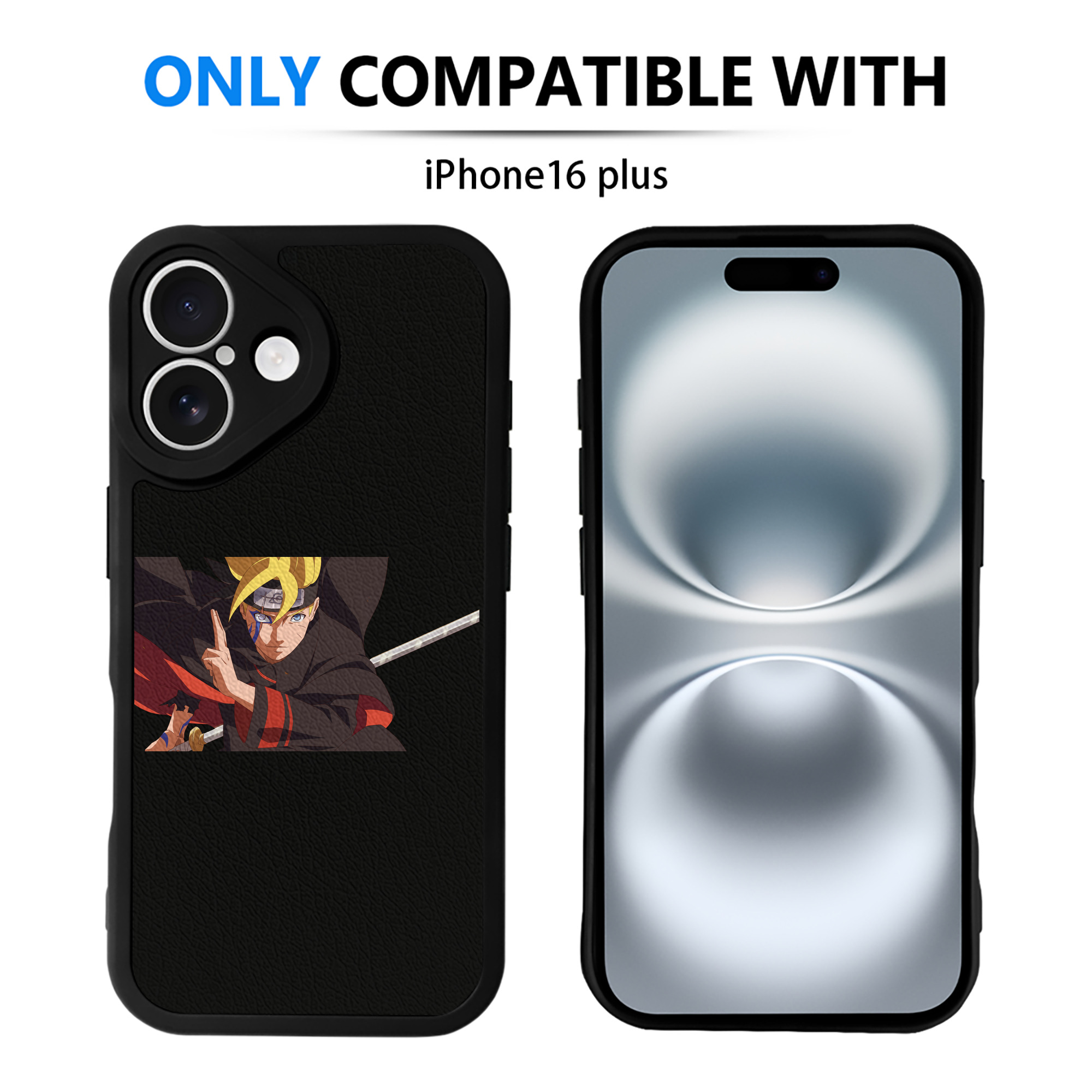 （画像用） NARUTO -ナルト- うずまき ボルト Uzumaki Boruto 【iPhone 16シリーズ対応】シリコンスマホケース（レザー調） 材質：シリコン
